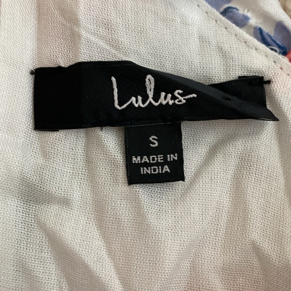 Lulus NWT Bouquet of Blooms Ivory Floral Print Clip Dot Mini Dress Size Small - Picture 11 of 16